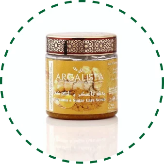 gommage au curcuma, Curcuma and Sugar Care Scrub, مقشر الكركم و السكر, Argalista