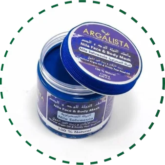 Argalista nila face mask whitening & anti age, Argalista nila masque visage éclaircissant et anti-âge, قناع الوجه النيلةالصحراوية لتفتيح البشرة ومكافحة الشيخوخة