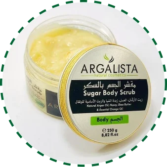 sucre gommant corps, Sugar body scrub, Argalista, مقشر الجسم بالسكر